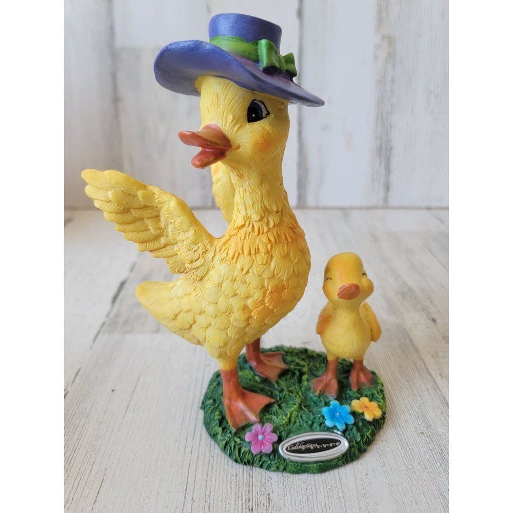 Radko celebrations spring duck baby mama‎ flower figure collectible